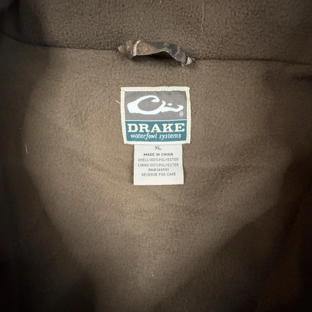 Drake Men's XL Hunting Realtree Camo 1/4 Zip Fleece Pullover Jacket SEE DESCRIPT - Picture 3 of 16